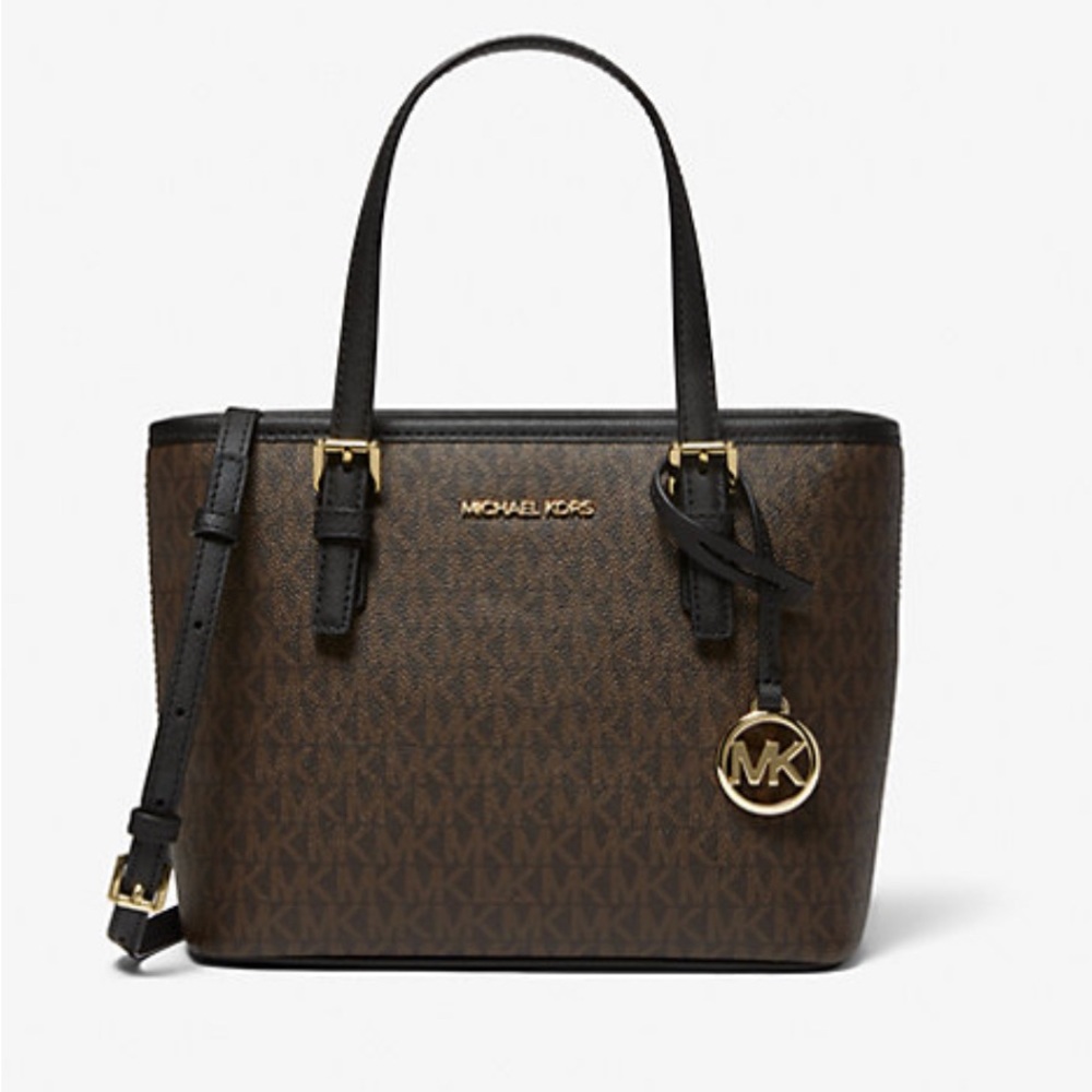 NWT Michael Kors Jet Set Travel Extra-Small Logo Top-Zip Tote Bag